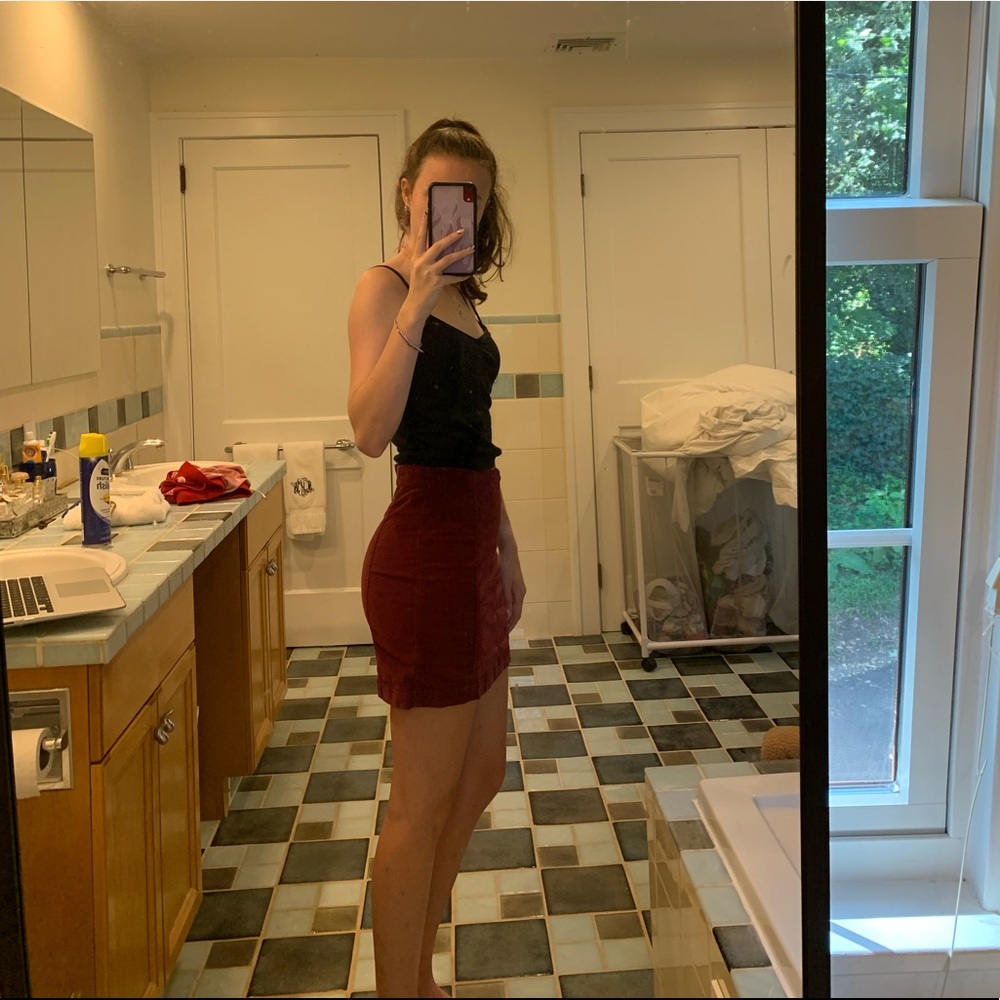 Burgundy Free People Skirt
